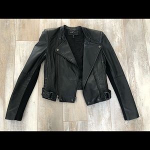 BCBG MAXAZRIA cropped leather jacket